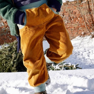 Bloomers corduroy, yellow/mint green striped