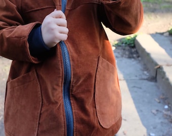 Lined jacket corduroy/jeans, cinnamon