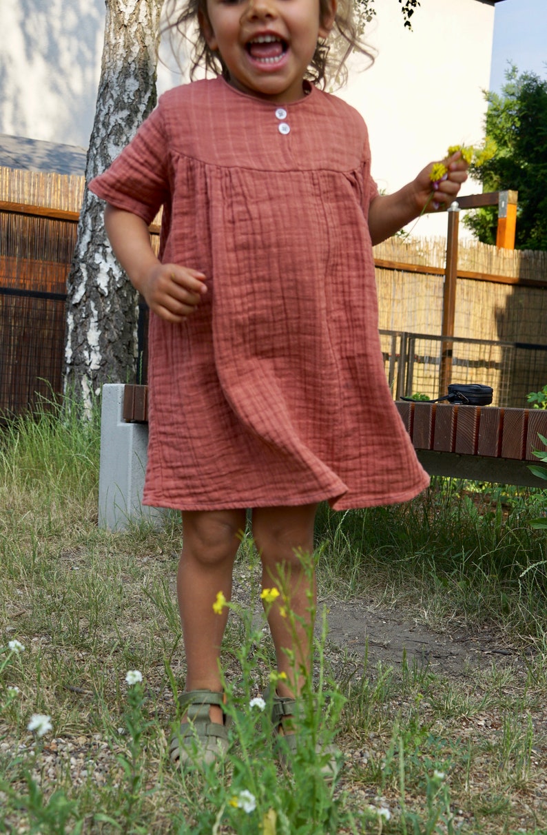 Kleid Musselin, Staub Rot Bild 4
