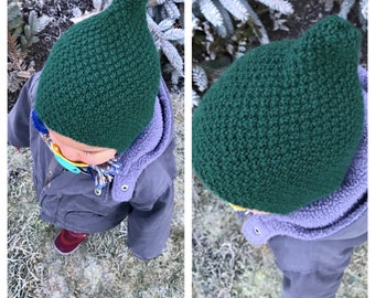 Dwarf Cap/Children's Cap Merino, Forest Green