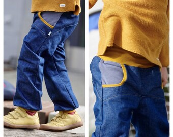 Bloomers jeans, blue/yellow