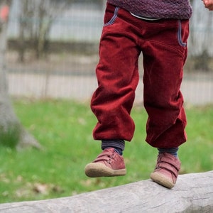 Pump pants corduroy, dark red image 3