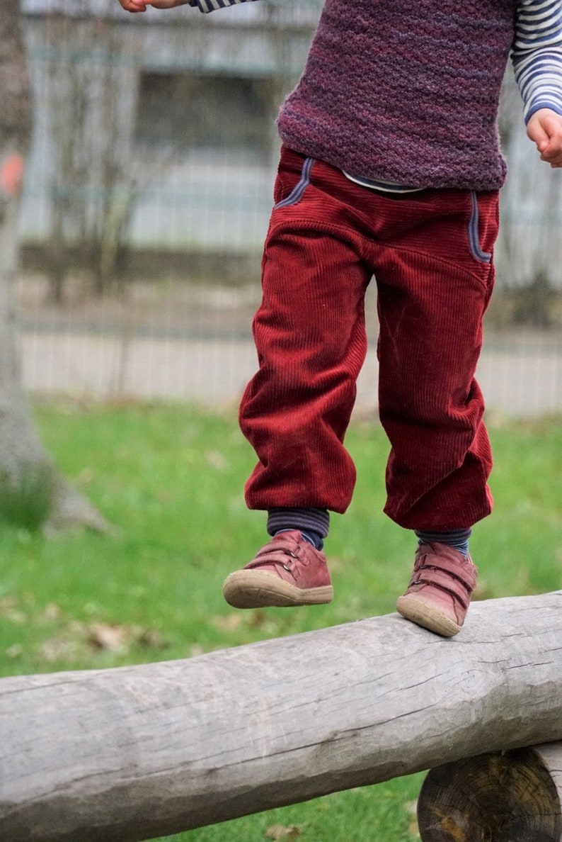 Pump pants corduroy, dark red image 3