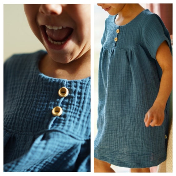 Vestido de muselina azul hotsell