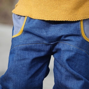 Pumphose Jeans, Blau/Gelb Bild 5
