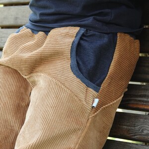 Corduroy pants, camel/blue image 2