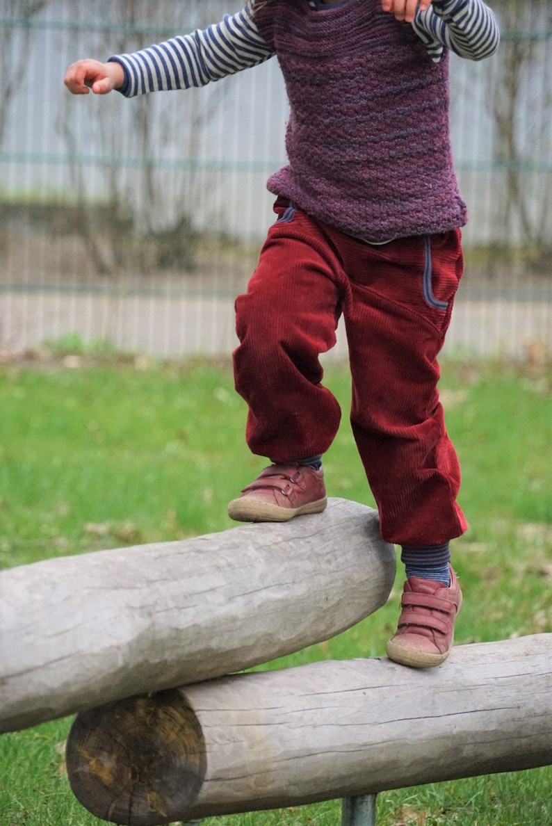 Pump pants corduroy, dark red image 2