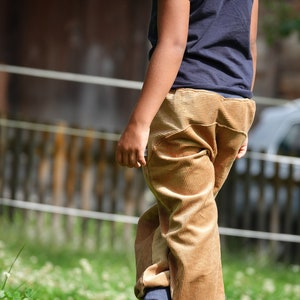 Corduroy pants, camel/blue image 4