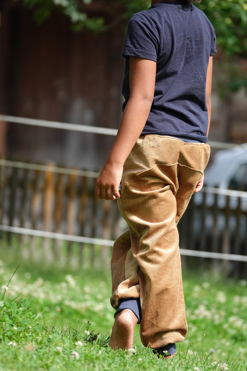 Corduroy pants, camel/blue image 4