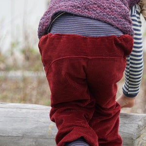 Pump pants corduroy, dark red image 4