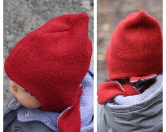 Dwarf Cap/Cap with Scarf - Berry