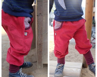 Pump pants corduroy, berry/dark red