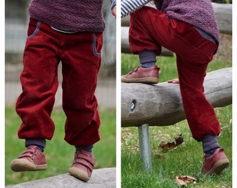 Pump pants corduroy, dark red