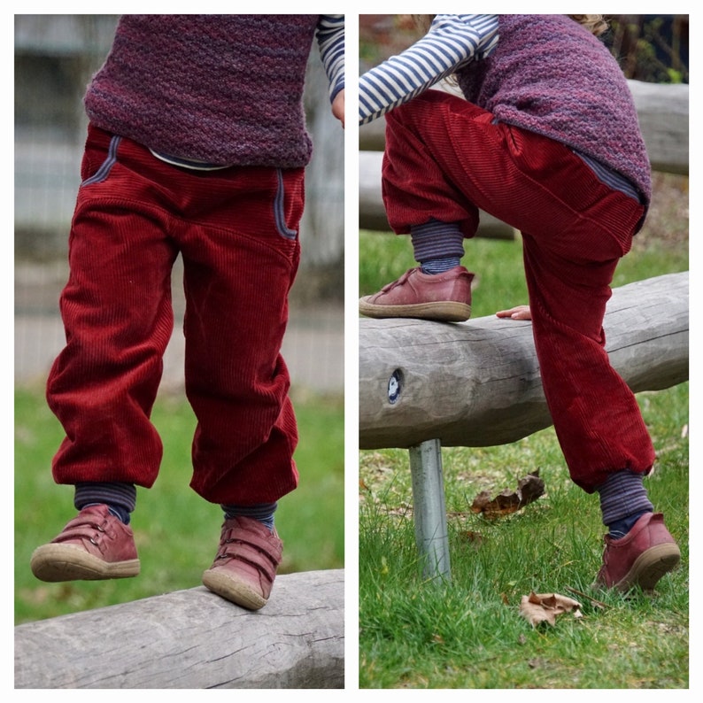 Pump pants corduroy, dark red image 1