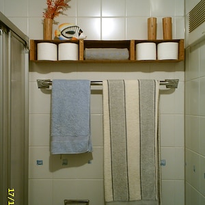 Regal für Toilettenpapier 80cmx12cmx10cm. Toilettenpapierregal Vorratsraum Aufbewahrung Badregal Klopapierregal Bad deko deko für Bad Bild 7