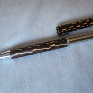Wooden ballpoint pen, intasia ballpoint pen, wooden jewelry, handmade, marquetry, wooden ballpoint pen image 3