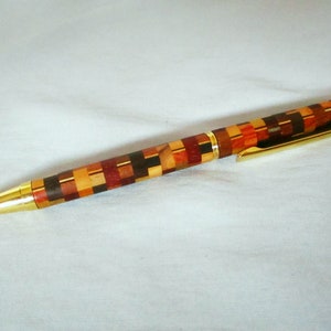 Houten balpen, intasia balpen, houten sieraden, handgemaakt, inlegwerk, houten balpen