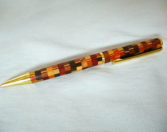 Wooden ballpoint pen, inlaid ballpoint pen, wooden jewelry, handcraft, marquetry, wooden ballpoint pen