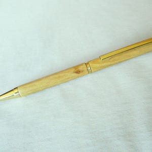 Penna a sfera in legno, fatta a mano, legno pregiato, penna a sfera in legno, unica, penna a sfera, penna a sfera a rotazione