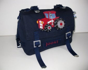 Tractor Red Nursery Bag Blue