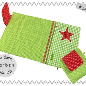 Set diaper bag and changing mat green-red image 3