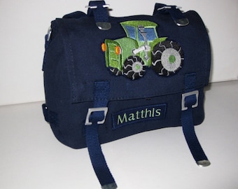 Tractor Green Nursery Bag Blue