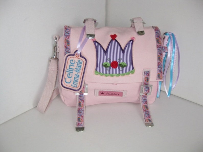 Kronen Kindertasche rosa / lila Bild 1