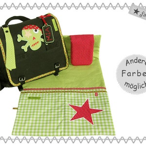 Set diaper bag and changing mat green-red image 1