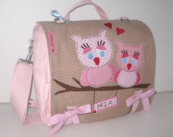 Eulen Tasche beige/rosa (Wickeltasche/Uni Tasche)