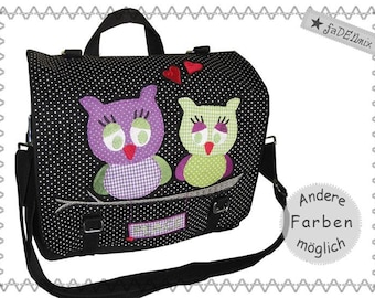 Owl bag black and white dotted