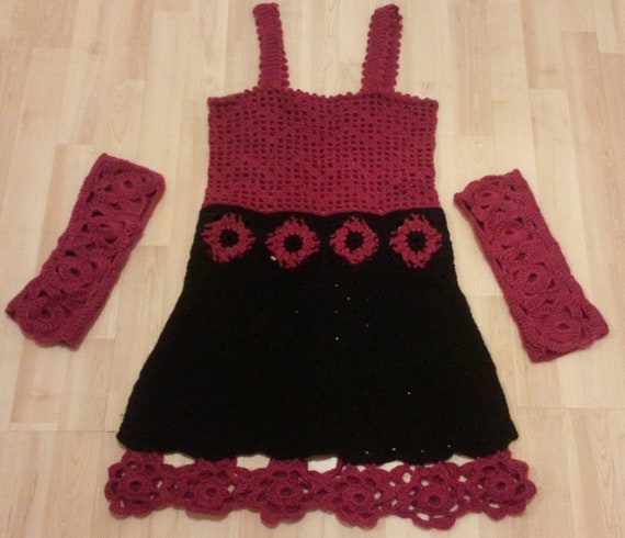 Vintage, crocheted skirt, hand warmers - image 1