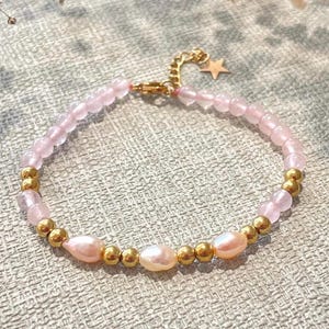Glass bead bracelets and water pearls bracelet for women gift idea cultured pearls