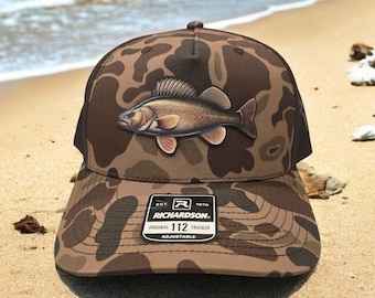 Chapeau de pêcheur au doré : écusson en similicuir, Richardson 112 Trucker