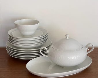 Rosenthal Studio Line Romance White, Porcellana Björn Wiinblad, Stoviglie vintage Rosenthal, Porcellana tedesca, Servizio da tavola vintage, Stoviglie