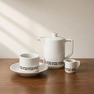 Vintage Kaffee HAG Set, Schönwald 498, Heinrich Löffelhardt 1960s, Kaffeekanne Tasse Milchkännchen, Mid Century Modern, German Coffee Set