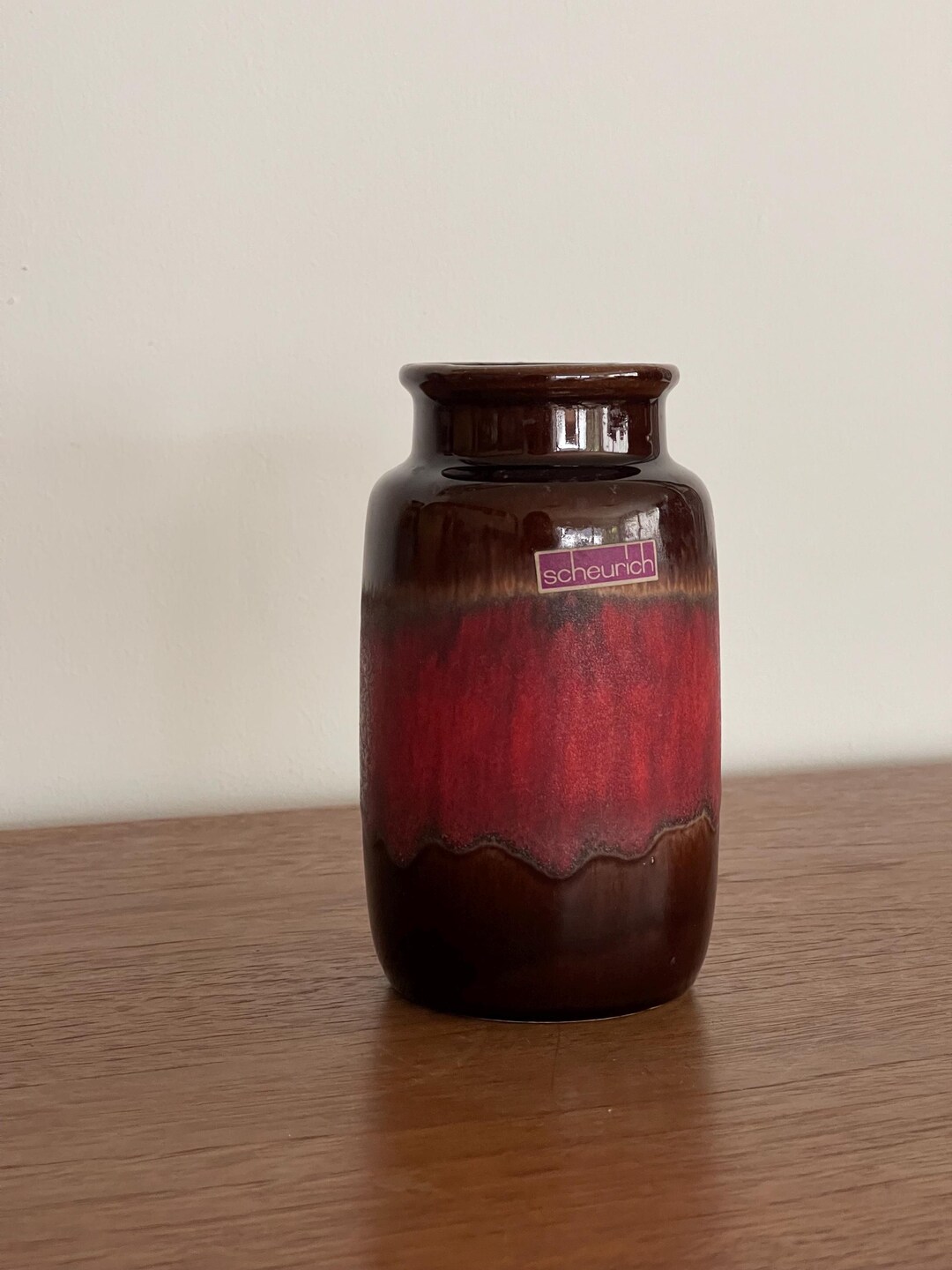 Vintage Scheurich 231-15 Fat Lava Vase | West Germany Pottery