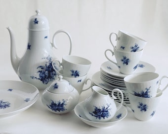 Kaffeeservice Rosenthal Romanze in Blau, Studioline, designed by Björn Wiinblad