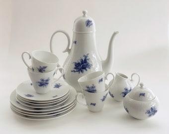 Mokkaservice für 4 Personen Rosenthal Romanze in Blau, by Björn Wiinblad