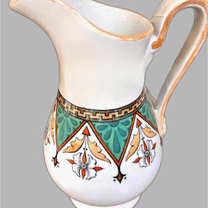 19th Century Copeland Spode Daisy Pitcher GEOMETRIC DESIGN Antique Porcelain Collectible