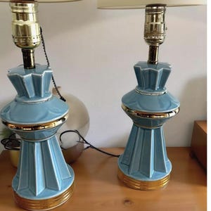 Turquoise Table Lamps, MCM