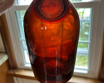 Set of 2 1890's PAUL JONES Liquor Bottles - Rye and Whiskey Applied Seal Red Amber Louisville KY