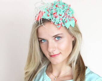 Kentucky Derby Hat Black Red And Gray Fascinator Wedding Etsy
