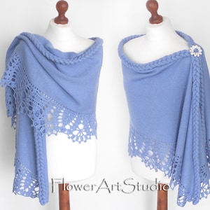 Capa de novia azul, chal de boda, chal de novia, bolero de boda, encogimiento de hombros azul claro, chal de crochet, capa, capa de novia, chal de dama de honor.