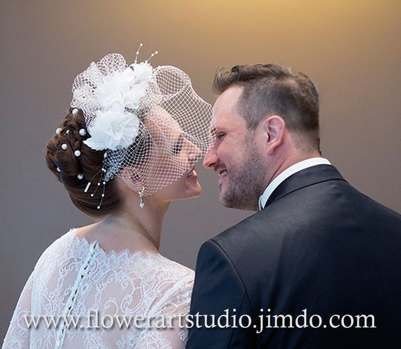 Bridal Headpiece Birdcage Fascinator Birdcage Veil Bridal Etsy