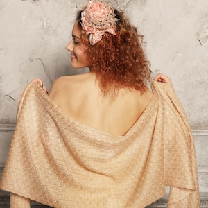 Beige bridal cape, Bridesmaid shawl, Light caramel bridal shawl, Wedding wrap, Bridal cover up, Wedding bolero, Shoulder scarf, Knit capelet