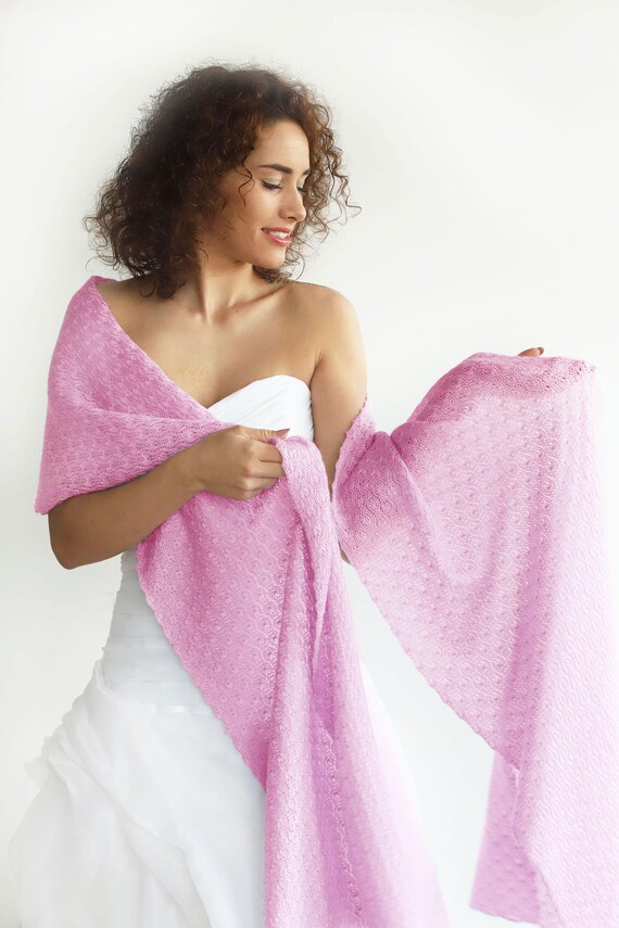 Rosa gestrickte Stola, Braut Hochzeit Bolero, rosa Schultertuch, Hochzeit  Bolero, Schal, rosa Schultertuch
