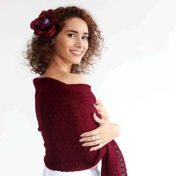 burgundy dress shawl