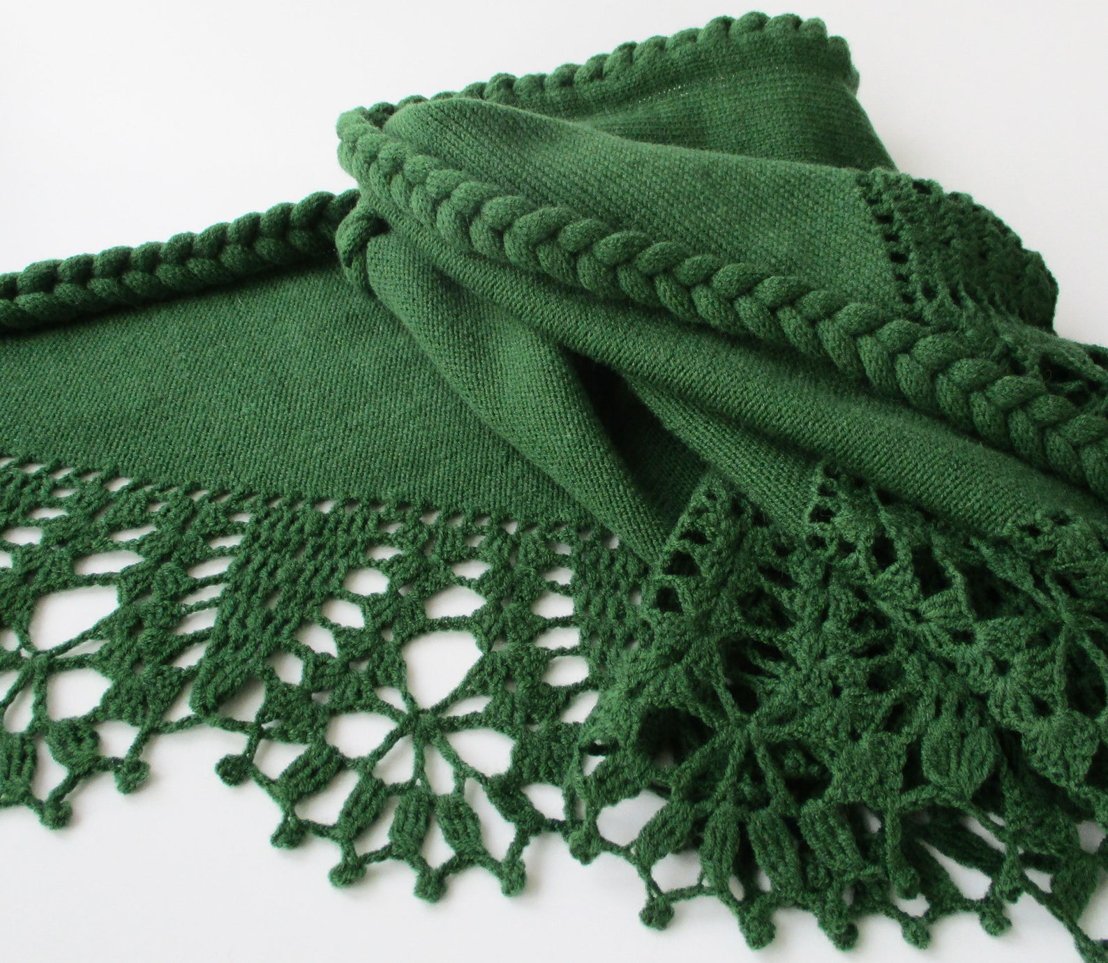 Bridal Shawl Bridal Cover up Wedding Bolero Forest Green Shrug Crochet