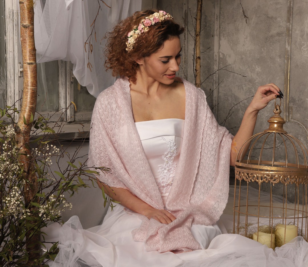 dusty rose wedding shawl