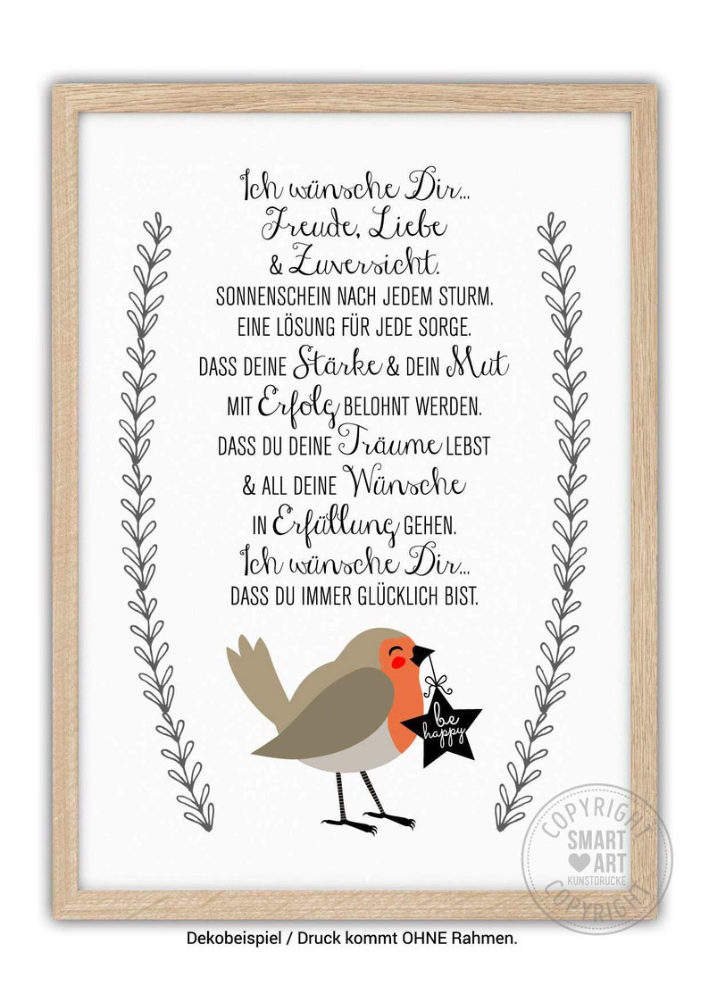 Ich wünsche Dir Smart Art Kunstdrucke Druck in A4 oder A3 Etsy